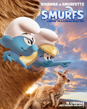 Plakat filmu Smerfy. Wielki film